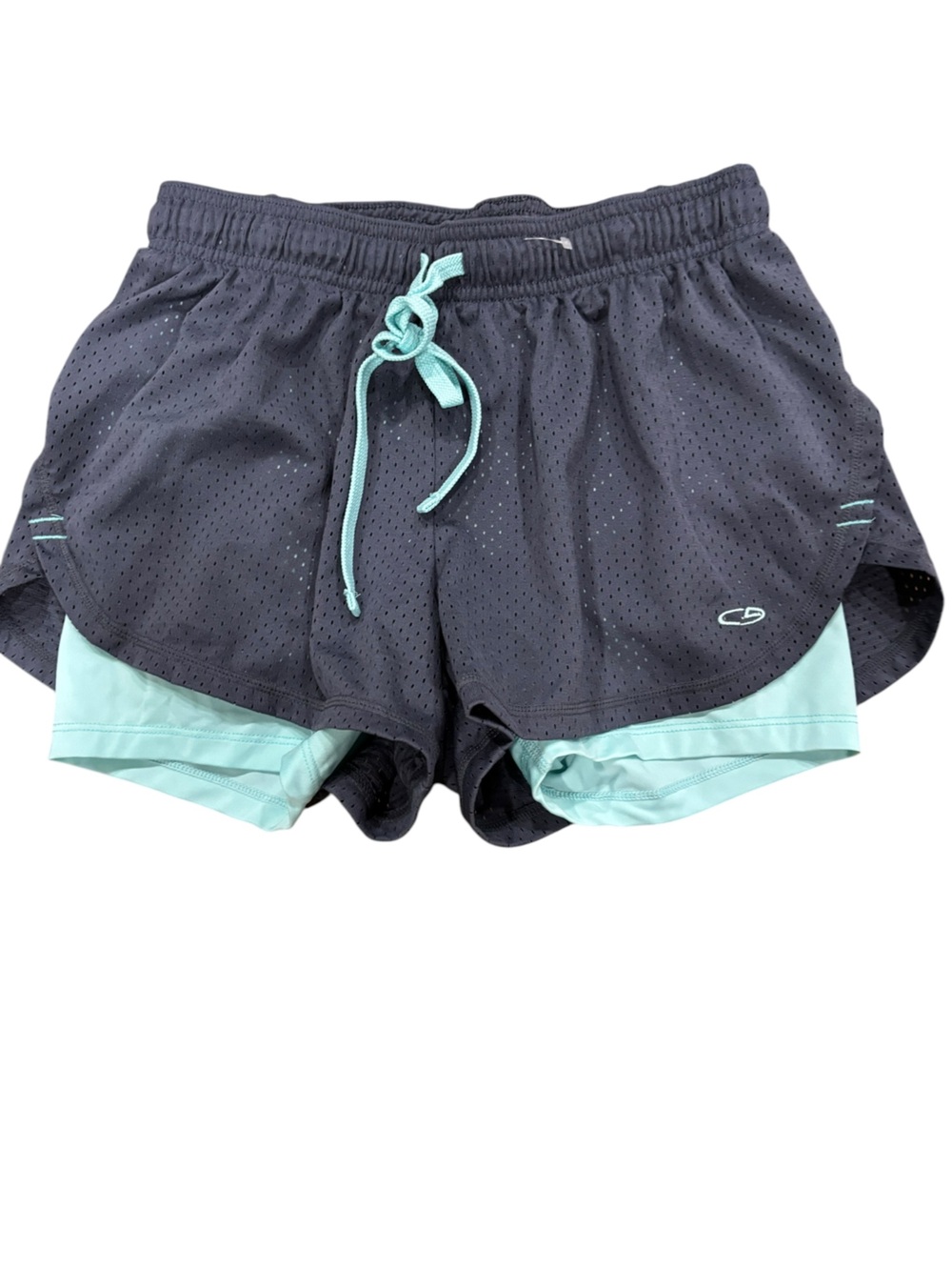 Champion Women's Navy and Mint Layered Athletic Shorts - Picture 2 of 5